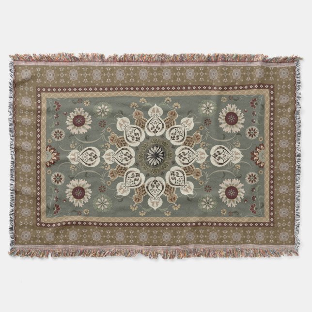 Persian Vintage Arabic Pattern  Throw Blanket (Front)