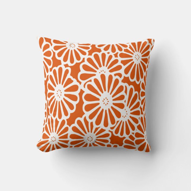 Persimmon Asian Moods Floral Cushion (Front)