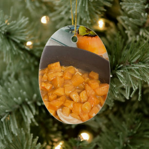 Persimmon Compote Ceramic Tree Decoration