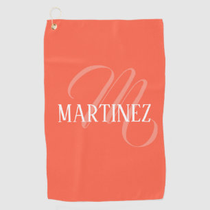 Persimmon Elegant Personalised Name Club Golf Towel