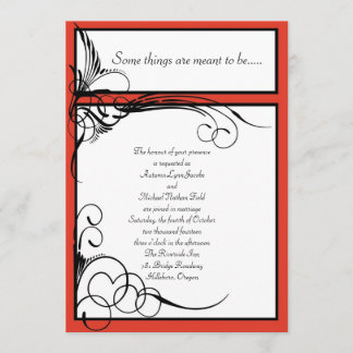 Persimmon Floral Wedding Invitations