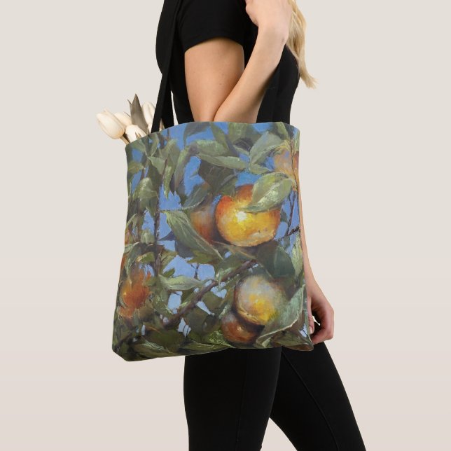 Persimmon Fruit Tree Beautiful Original Artwork Tote Bag (Close Up)