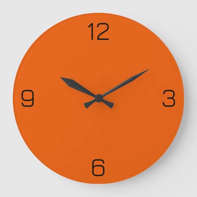 Persimmon Orange EC5800 Colour Add Your Name Optio Large Clock (Front)