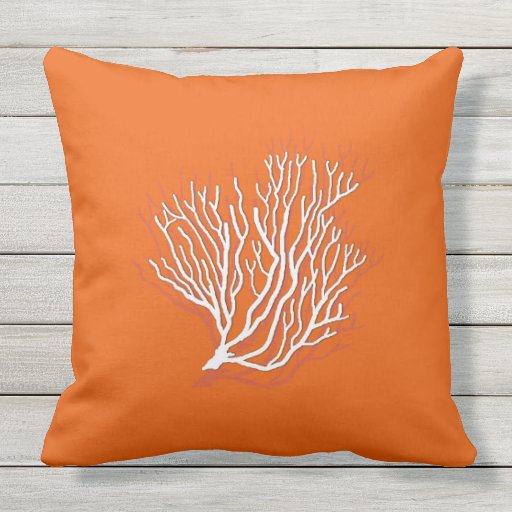 Image of Persimmon Orange Sea Coral Decorative Cushion