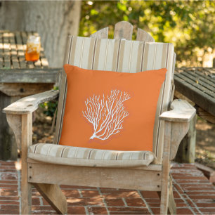 Persimmon Orange Sea Coral Decorative Outdoor Cushion