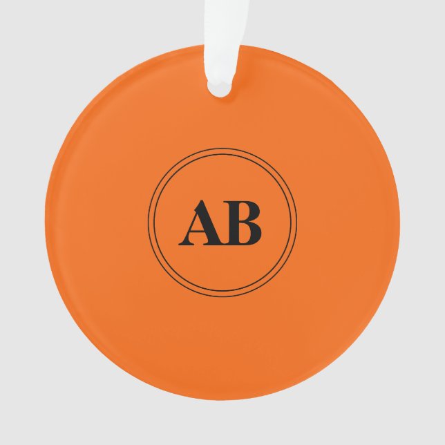 Persimmon orange solid colour with monogram ornament (Front)
