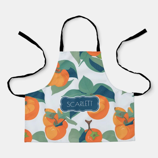 Persimmon Pastel Colourful Personalised Pattern Apron (Front)