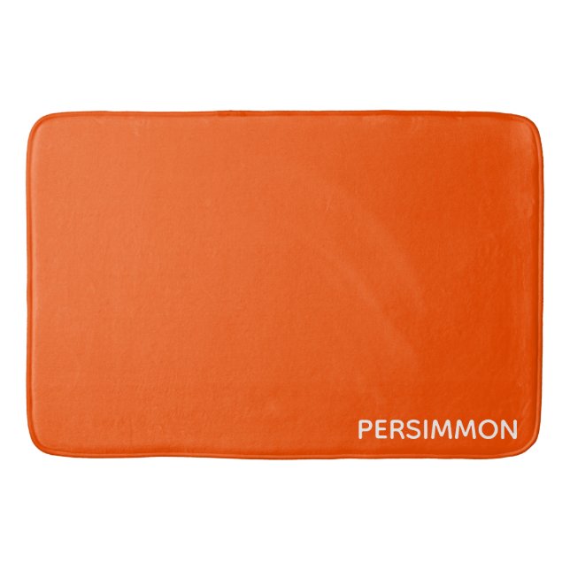 Persimmon red colour name bath mat (Front)