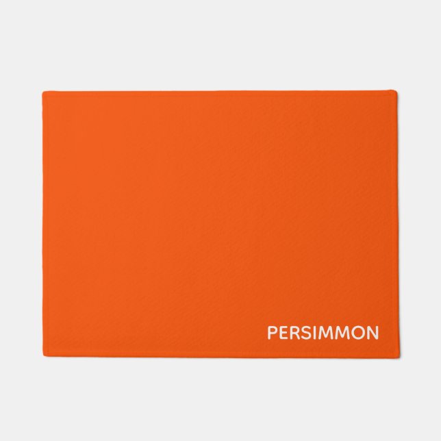Persimmon red colour name doormat (Front)