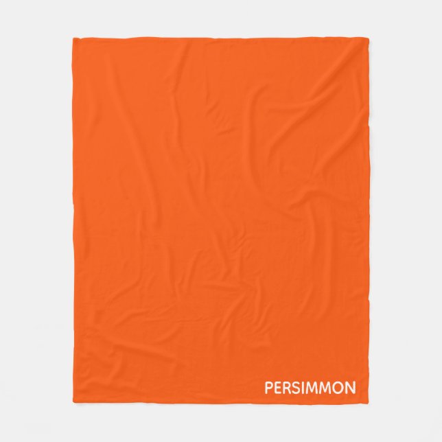 Persimmon red colour name fleece blanket (Front)