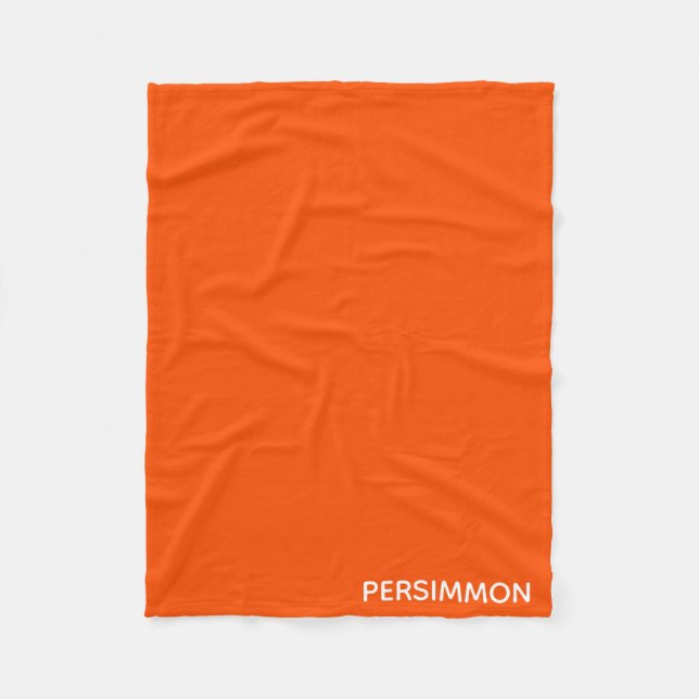 Persimmon red colour name fleece blanket (Front)