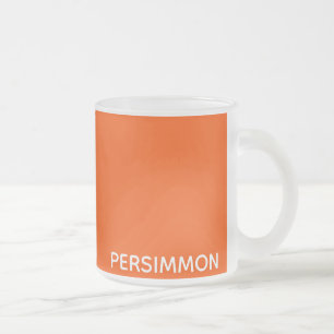 Persimmon red colour name frosted glass coffee mug