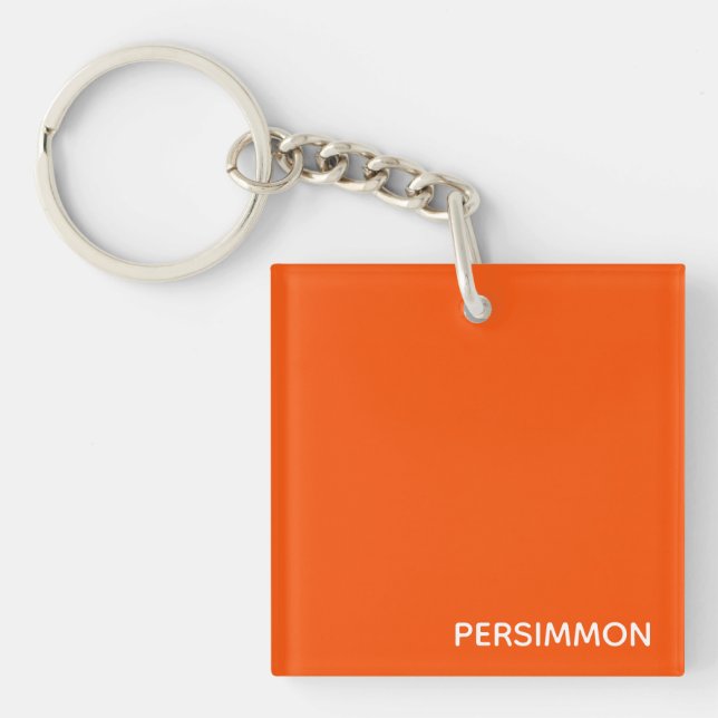 Persimmon red colour name key ring (Front)