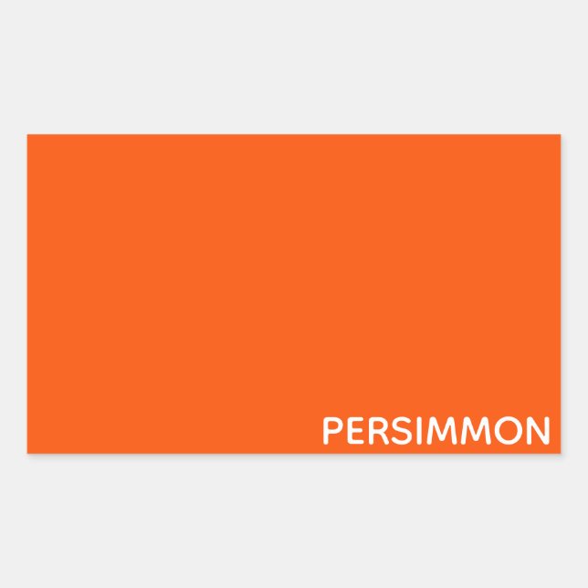 Persimmon red colour name rectangular sticker (Front)