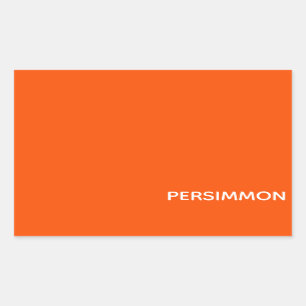 Persimmon red colour name rectangular sticker