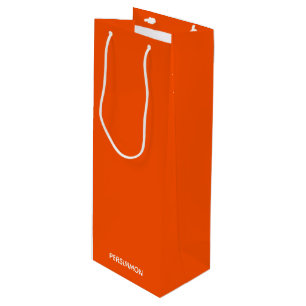 Persimmon red colour name wine gift bag