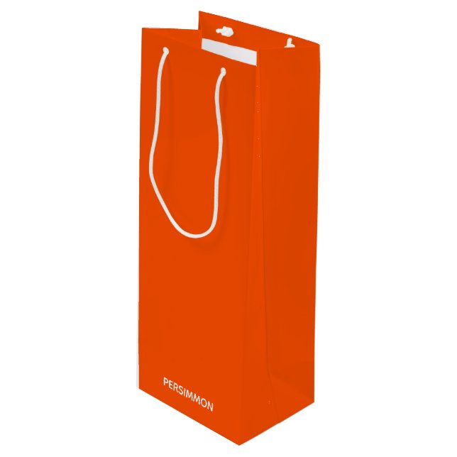 Persimmon red colour name wine gift bag (Front Angled)