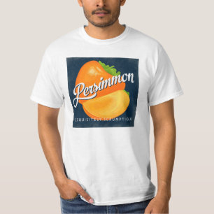 Persimmon Vintage Fruit Label Retro T-Shirt