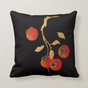 Persimmon with golden branch cushion