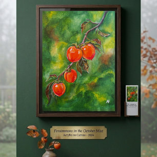 Persimmons in the October Mist by Alfred Fox Poster
