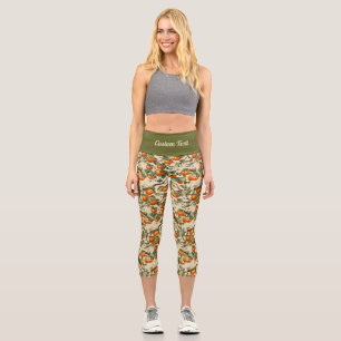 Persimmons Pattern Capri Leggings