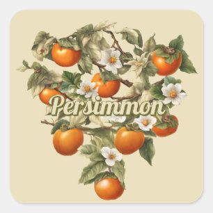Persimmons Square Sticker