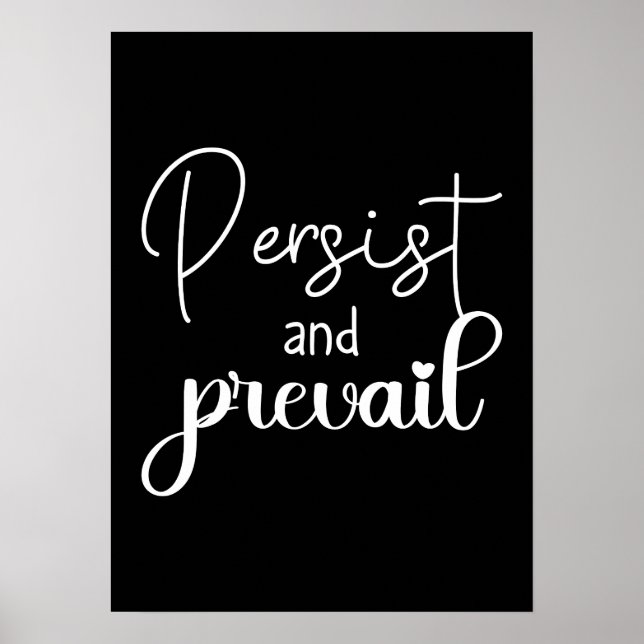 Persist and Prevail, Hustle Gym Success Motivation Poster (Front)