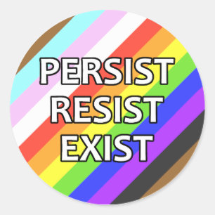 Persist/Resist/Exist Round Sticker Sheet