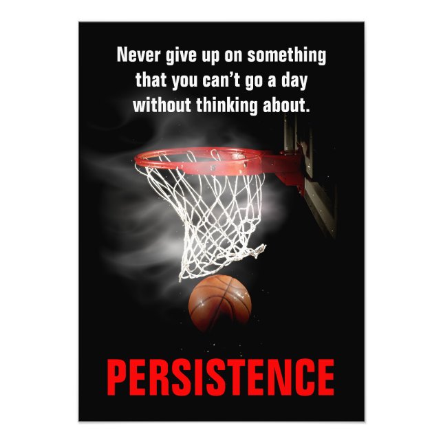 Persistence Basketball Inspirational Motivational Photo Print (Front)