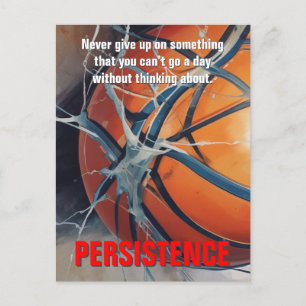 Persistence Basketball Inspirational Motivational Postcard
