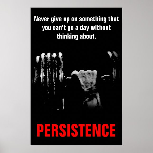 Persistence Bodybuilding Training Work Hard Poster (Front)