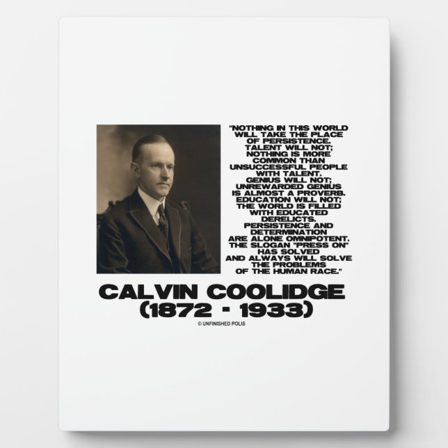 Persistence Determination Omnipotent Coolidge Plaque (Front)