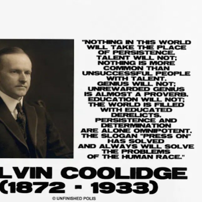 Persistence Determination Omnipotent Coolidge Qte Planner (Inspirational quote for all problem solvers by US President Calvin Coolidge on this planner)