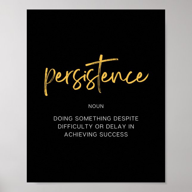 Persistence Inspiring Quote Poster (Front)