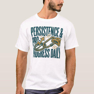 Persistence & Progress Daily   Motivational Fitnes T-Shirt