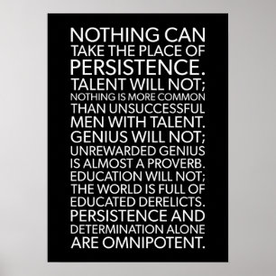 Persistence - Success, Hustle, Gym Motivational Poster