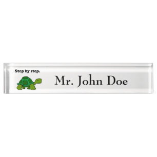 Persistent Winning Tortoise Turtle Step by Step Nameplate