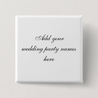 Persnalized Wedding Party Name Pins