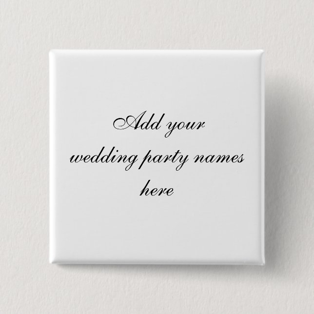 Persnalized Wedding Party Name Pins (Front)