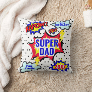 Persoalized Super Hero Comic Book Throw Pillow