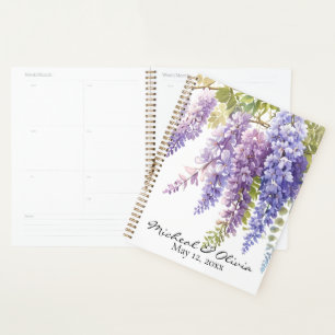Persoanlize watercolor wisteria floral planner