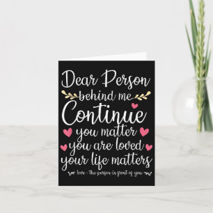 Person Behind Me Suicide Prevention & Depressi Card
