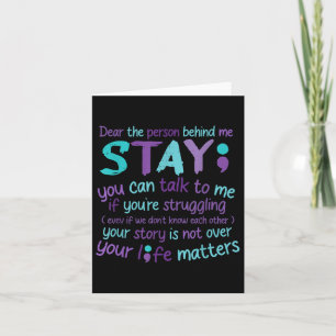 Person Behind Me Suicide Prevention & Depressi Card