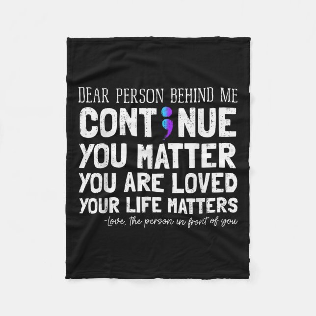 Person Behind Me Suicide Prevention &amp; Depressi Fleece Blanket (Front)
