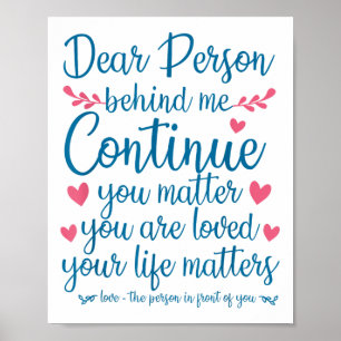 Person Behind Me Suicide Prevention & Depressi Poster