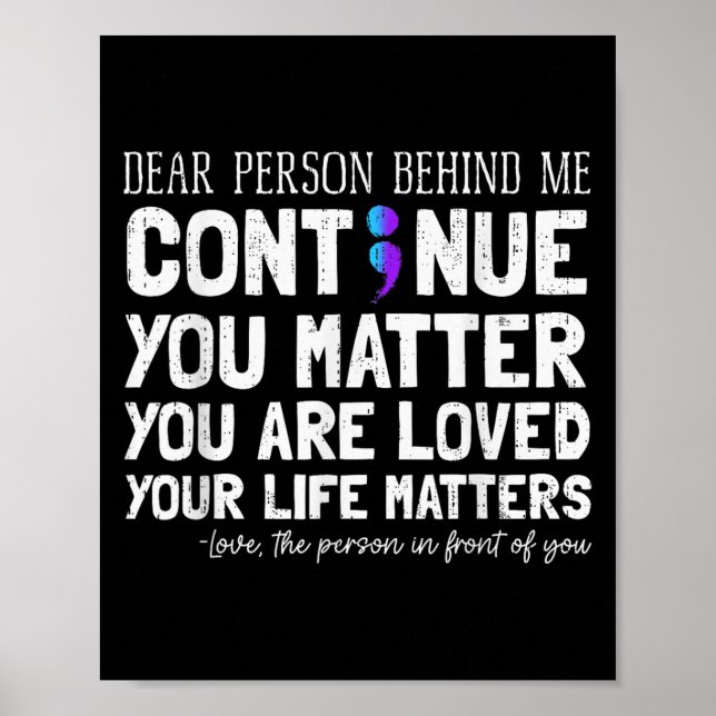 Person Behind Me Suicide Prevention &amp; Depressi Poster (Front)