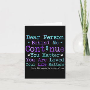 Person Behind Me Suicide Prevention And Depression Card