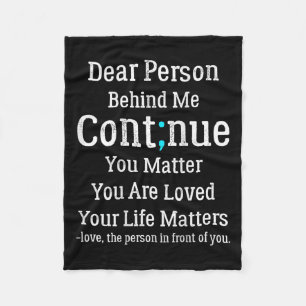 Person Behind Me Suicide Prevention And Depression Fleece Blanket