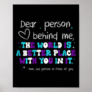 Person Behind Me Suicide Prevention Depression Awa Poster