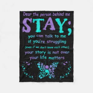 Person Behind Suicide Prevention Depression Awaren Fleece Blanket